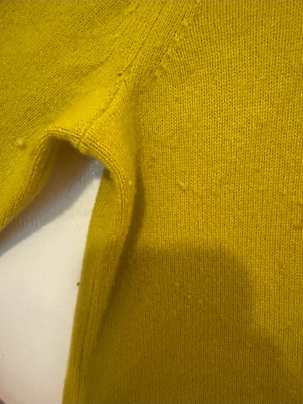 J. Crew Women's 100% Cashmere Lightweight Crewneck Sweater in lemon yellow.